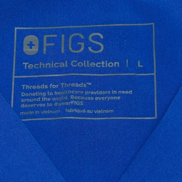 Figs Leon Three-Pocket Scrub Top Royal Blue Size L - Picture 4 of 9